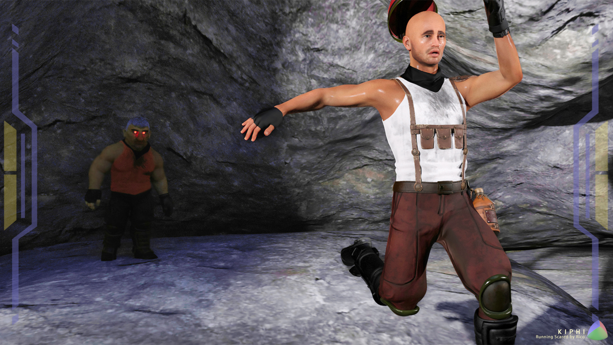 Red eyes in the darkness as three sharp whistles echo.