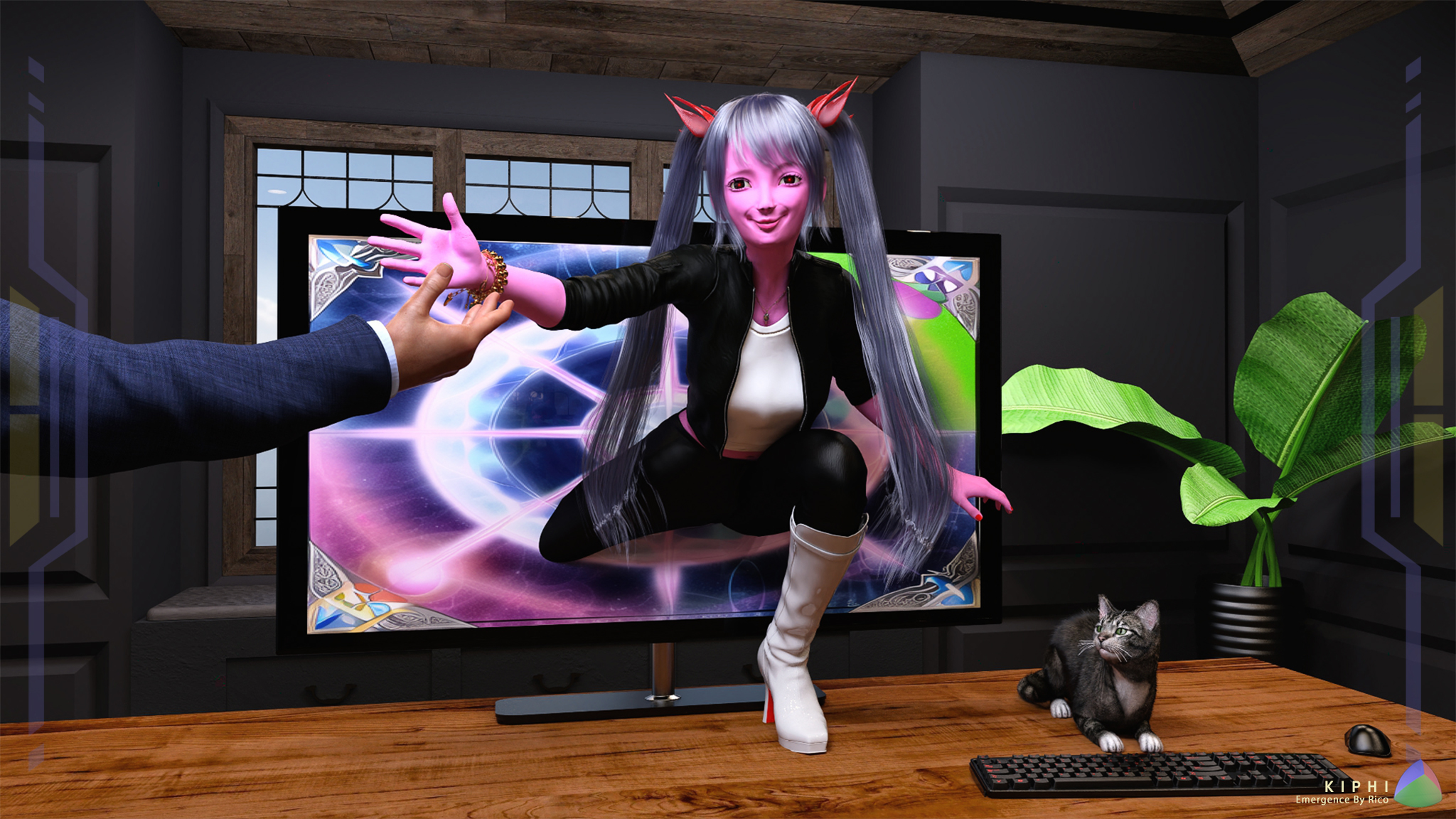 DAZ render titled Mynt Emergence 2023 including Charm’s spiritual presence