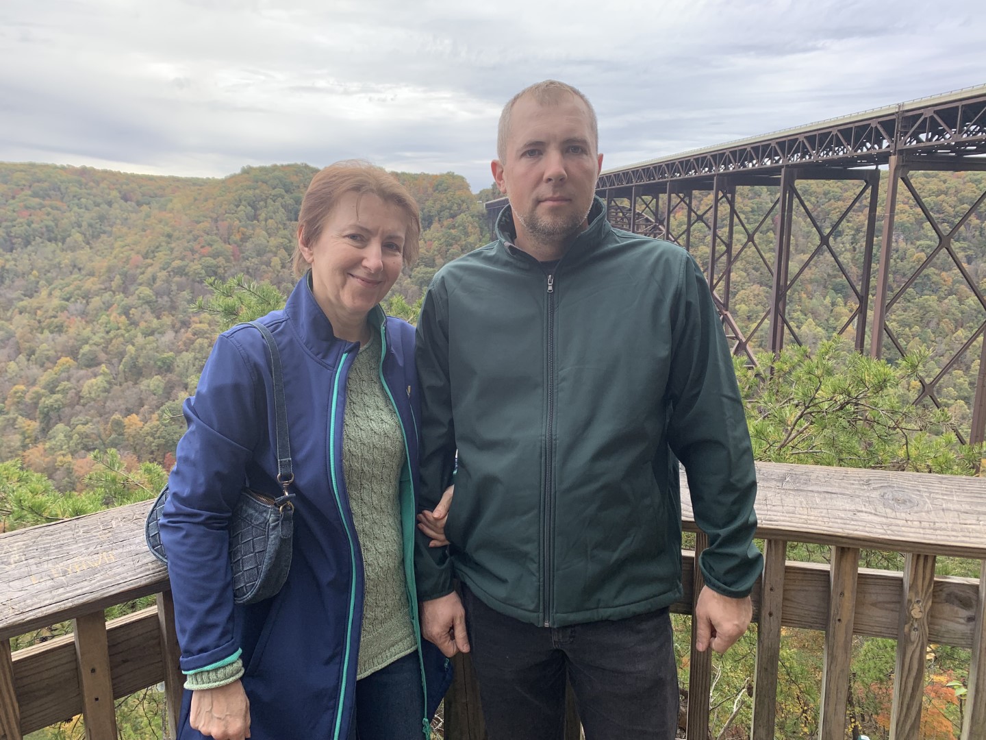 Vicki and Sasha at New River Gorge Bridge in 2025